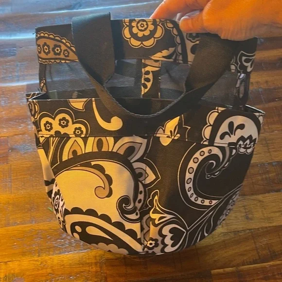 Vera Bradley Black and White Paisley Shower tote - Picture 2 of 7